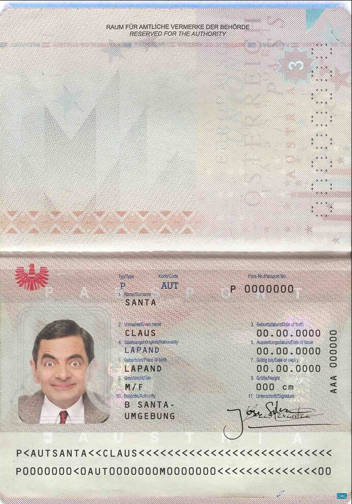 Download Austria passport Photoshop template